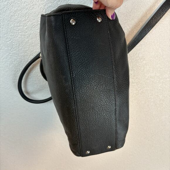 MICHAEL KORS Hamilton East West Black Pebbled Leather Satchel Shoulder Tote Bag - Picture 6 of 10